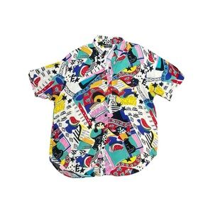 Vintage Renee Adams Button Down Shirt with Vibrant Patterns